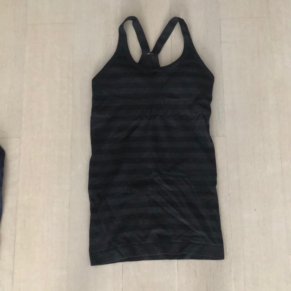 Lululemon Black Stripe Workout Tank